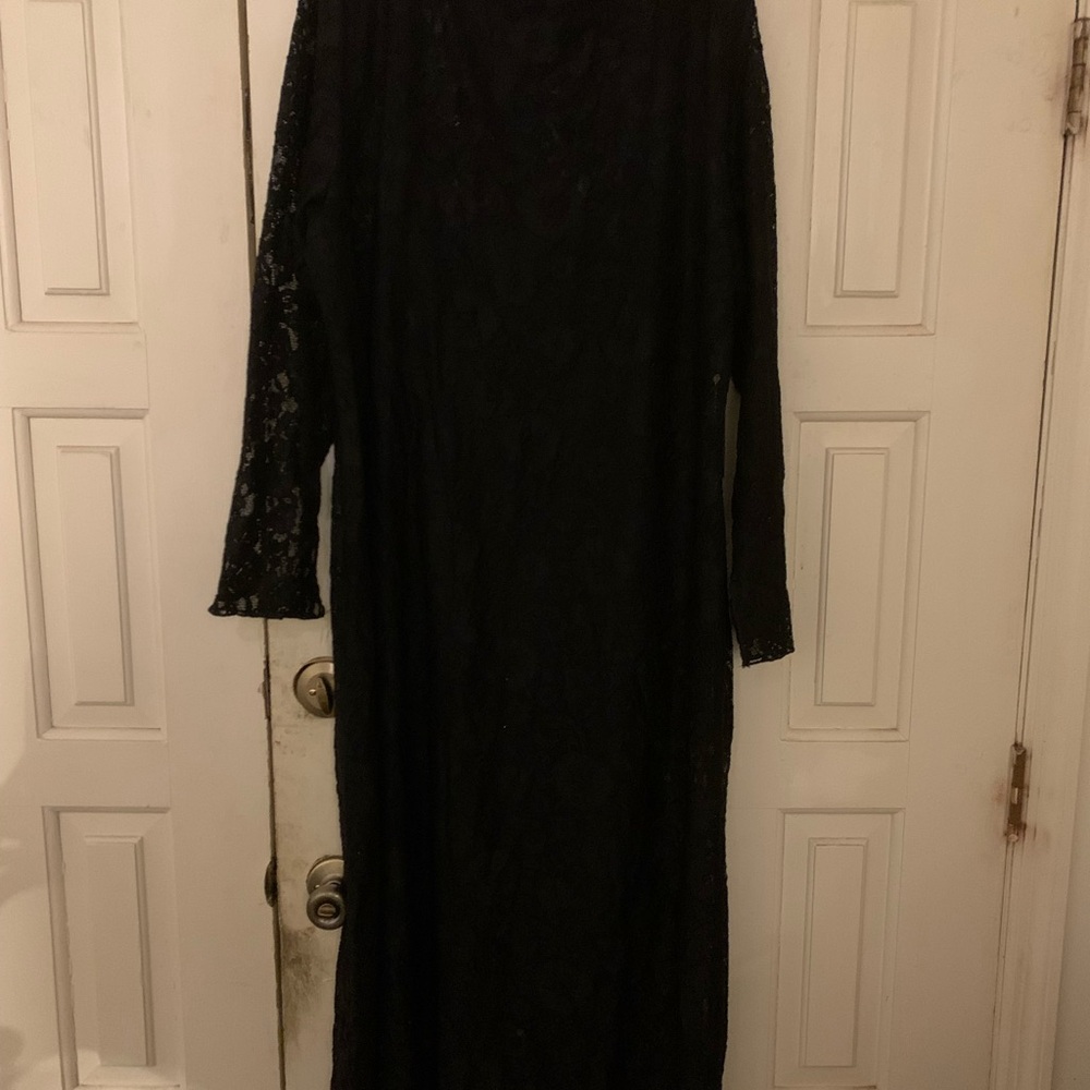 Vince Camuto Black Long Sleeve Lace Dress